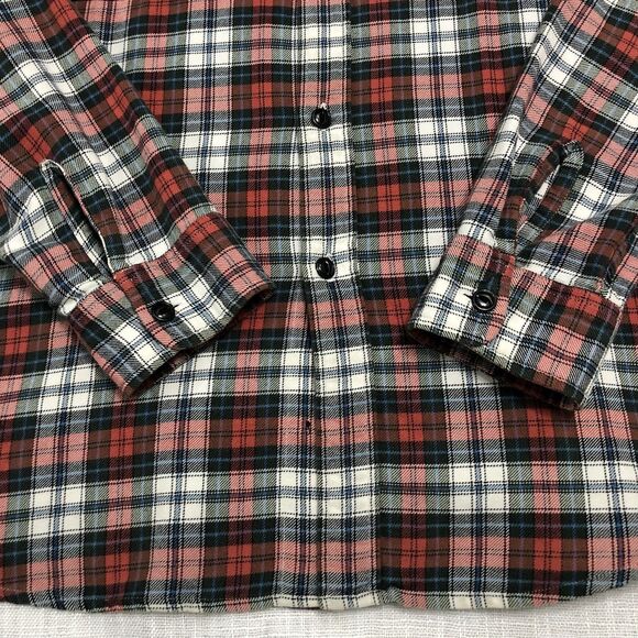 Vtg Polo Jeans Co Ralph Lauren Flannel Shirt Men L Grey Red Plaid Button Up Work - Picture 5 of 13